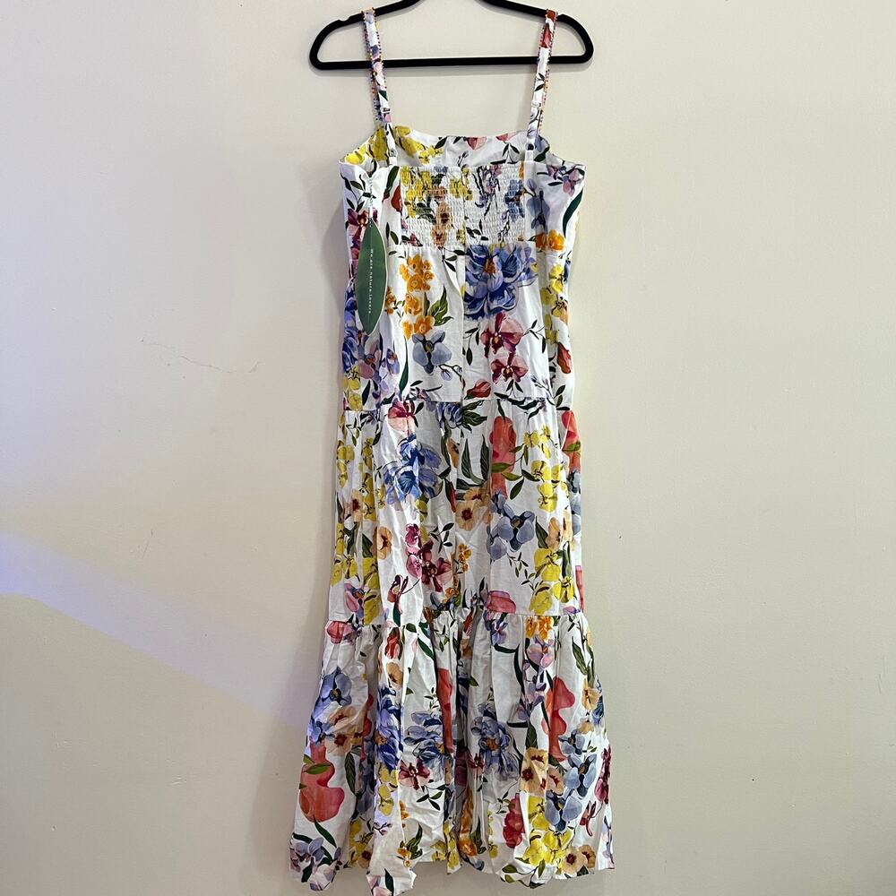 NEW NWT Farm Rio Greek Garden Tiered Linen Blend Maxi Dress Size L - Picture 9 of 12